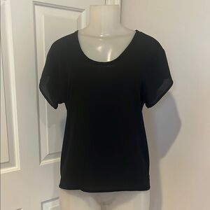 Soprano Black Short Sleeve T-Shirt size XS loose fit see through